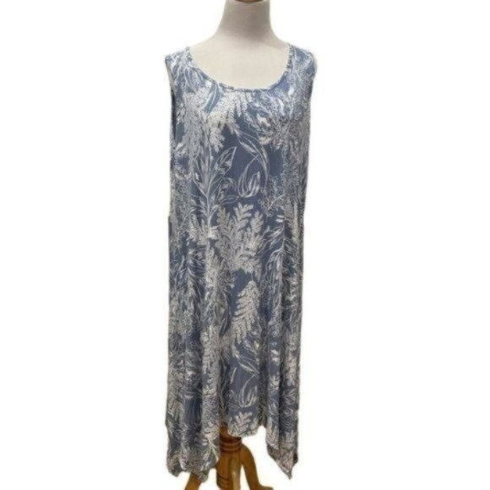 Tahari Print Sleeveless Asymmetrical Dress - Size 1X - Picture 3 of 8